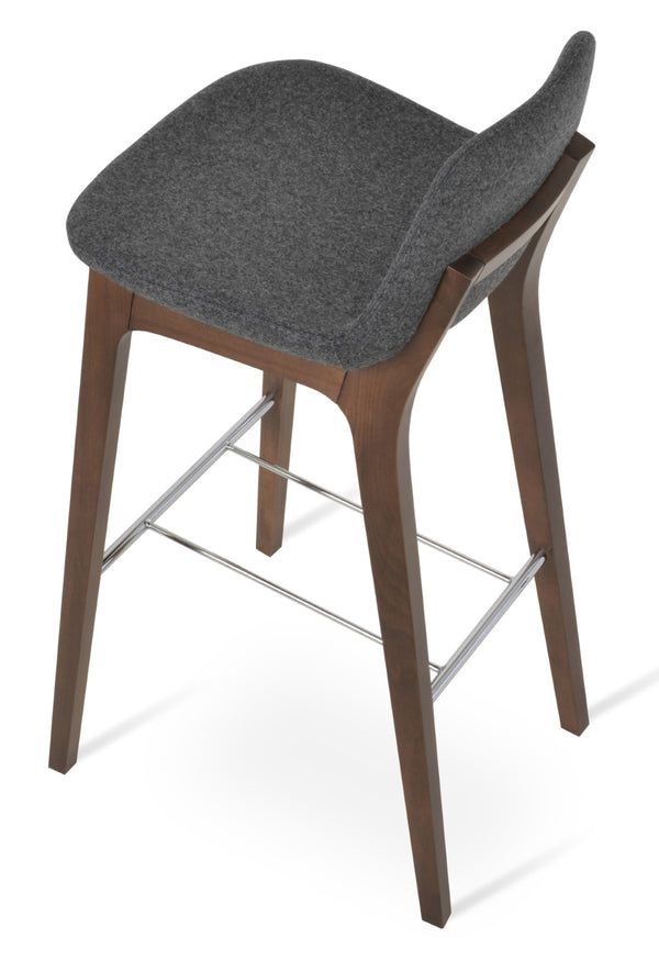 Soho Concept Pera Wood Barstools & Counterstools In Elegant Camira Blazer Wool With 10-year Guarantee & Swivel Option Walnut,Dark Grey  Soho-concept-dining-chair-09290