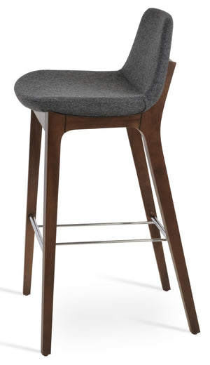 Soho Concept Pera Wood Barstools & Counterstools In Elegant Camira Blazer Wool With 10-year Guarantee & Swivel Option Walnut,Dark Grey  Soho-concept-dining-chair-07019