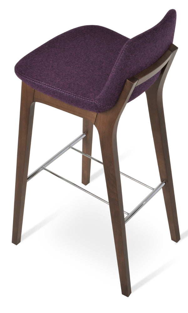 Soho Concept Pera Wood Barstools & Counterstools In Elegant Camira Blazer Wool With 10-year Guarantee & Swivel Option Walnut  Soho-concept-dining-chair-09288