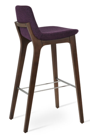 Soho Concept Pera Wood Barstools & Counterstools In Elegant Camira Blazer Wool With 10-year Guarantee & Swivel Option Walnut  Soho-concept-dining-chair-07017