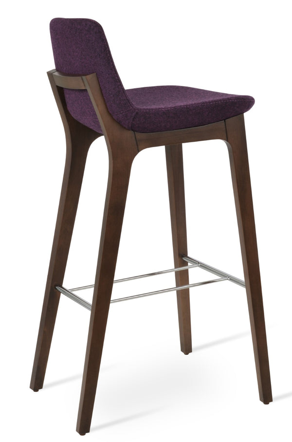 Soho Concept Pera Wood Barstools & Counterstools In Elegant Camira Blazer Wool With 10-year Guarantee & Swivel Option Walnut  Soho-concept-dining-chair-07017