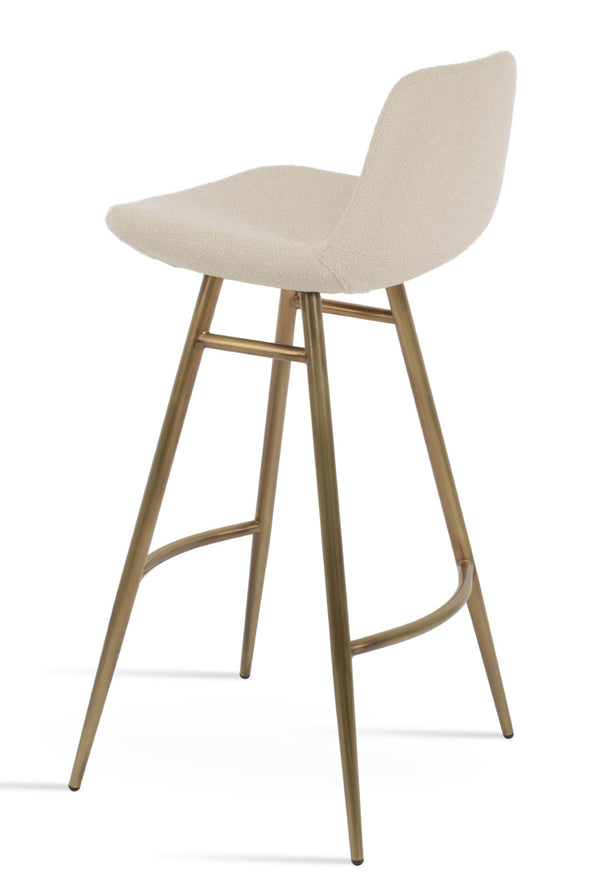 Soho Concept Pera Galata Barstools & Counterstools - Stylish Boucle, Velvet, Nubuck Fabrics | Durable 10-year Warranty Brass,White Steel Tubular Legs Soho-concept-dining-chair-09184