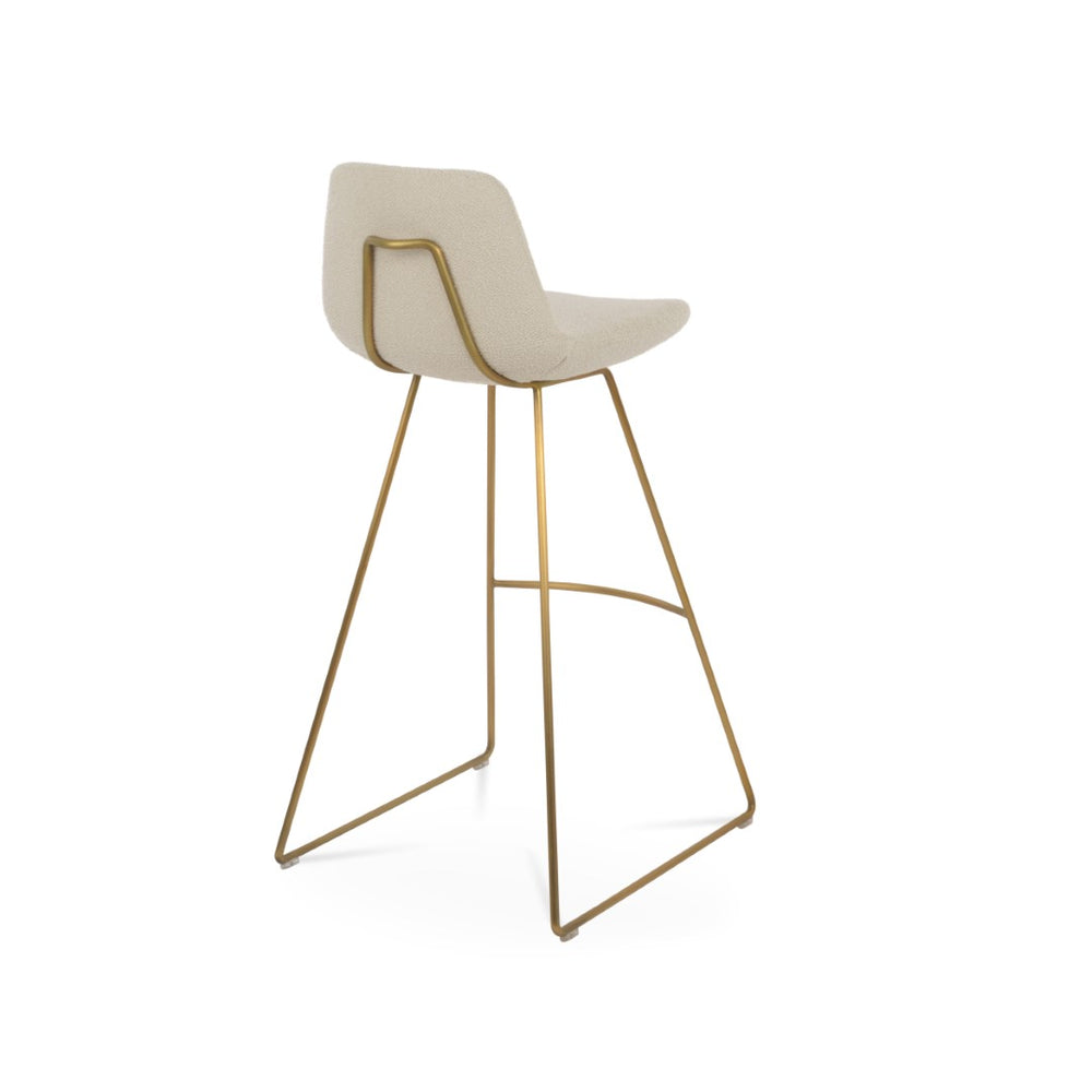 Soho Concept Pera Modern Barstools & Counterstools - Stylish Fabric Options, 10-year Guarantee, Made In Turkey Brass,White  Soho-concept-dining-chair-09187