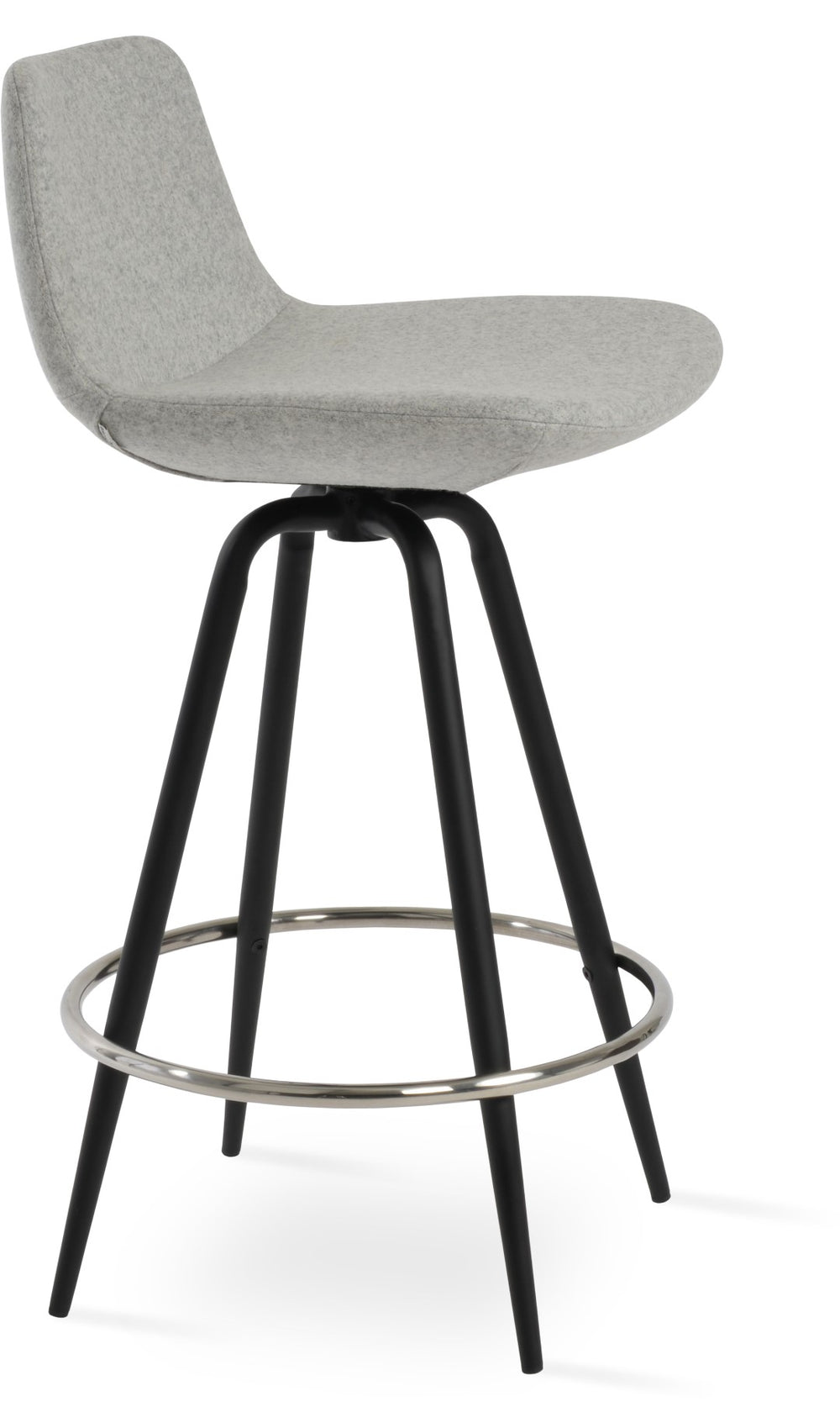 Soho Concept Pera Max Barstools & Counterstools - Stylish Wool Fabric, Durable Steel Legs, 10-year Guarantee! Black Steel Tubular Legs Black ,S.Steel ,Walnut Finish Soho-concept-dining-chair-09480