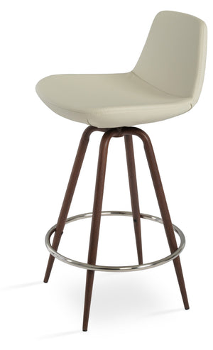 Soho Concept Pera Max Swivel Barstools & Counterstools - Stylish Leatherette, 2-year Guarantee, Limited Stock! Walnut,Cream Steel Tubular Legs Black ,S.Steel ,Walnut Finish Soho-concept-dining-chair-09191