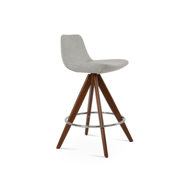 Soho Concept Pera Pyramid-mw Swivel Bar & Counter Stools In Premium Wool Fabric - Custom Finish Options Available! Walnut,Silver  Soho-concept-dining-chair-09194