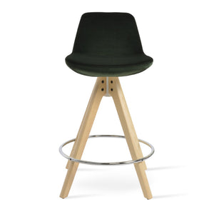 Soho Concept Pera Pyramid Swivel Barstools With Solid Wood Bases, Luxurious Fabrics & 10-year Guarantee Options Natural,Ash,Green  Soho-concept-dining-chair-09165