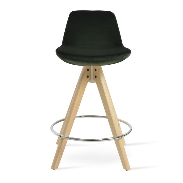 Soho Concept Pera Pyramid Swivel Barstools With Solid Wood Bases, Luxurious Fabrics & 10-year Guarantee Options Natural,Ash,Green  Soho-concept-dining-chair-09165