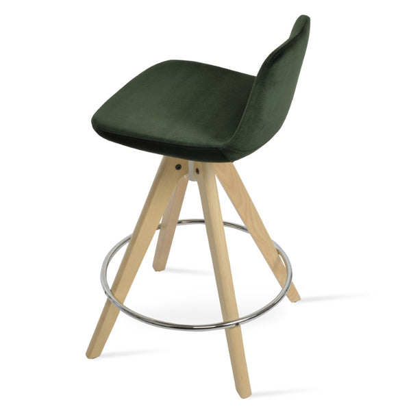 Soho Concept Pera Pyramid Swivel Barstools With Solid Wood Bases, Luxurious Fabrics & 10-year Guarantee Options Natural,Ash,Green  Soho-concept-dining-chair-06991