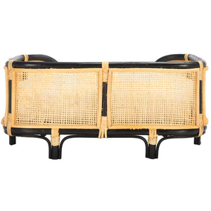 Safavieh TIMO Handwoven Rattan Pet Bed with Cozy Cushion - Beige & Natural Design for Small Dogs & Cats PET1800A