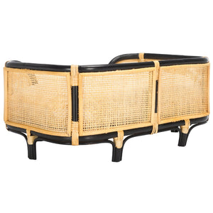 Safavieh TIMO Handwoven Rattan Pet Bed with Cozy Cushion - Beige & Natural Design for Small Dogs & Cats PET1800A