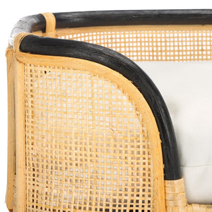 Safavieh TIMO Handwoven Rattan Pet Bed with Cozy Cushion - Beige & Natural Design for Small Dogs & Cats PET1800A