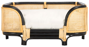 Safavieh TIMO Handwoven Rattan Pet Bed with Cozy Cushion - Beige & Natural Design for Small Dogs & Cats PET1800A