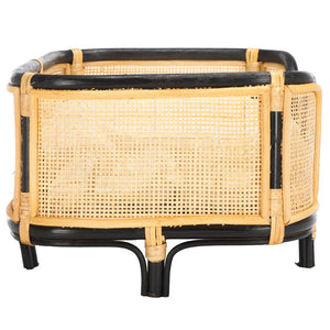 Safavieh TIMO Handwoven Rattan Pet Bed with Cozy Cushion - Beige & Natural Design for Small Dogs & Cats PET1800A