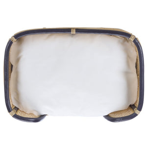 Safavieh Timo Woven Rattan Pet Bed with Foam Cushion Bohemian Organic Style for Home Interiors Blue PET1800D