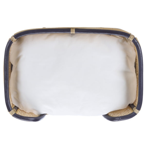 Safavieh Timo Woven Rattan Pet Bed with Foam Cushion Bohemian Organic Style for Home Interiors Blue PET1800D
