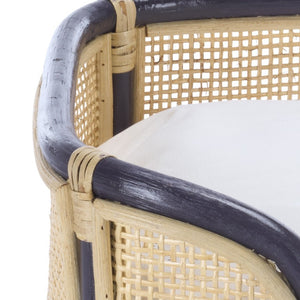 Safavieh Timo Woven Rattan Pet Bed with Foam Cushion Bohemian Organic Style for Home Interiors Blue PET1800D