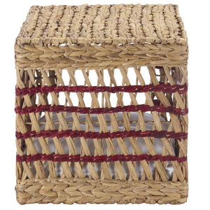 Safavieh Ivie Woven Water Hyacinth Pet Bed with Removable Cushion for Small Dogs and Cats Red PET1801B