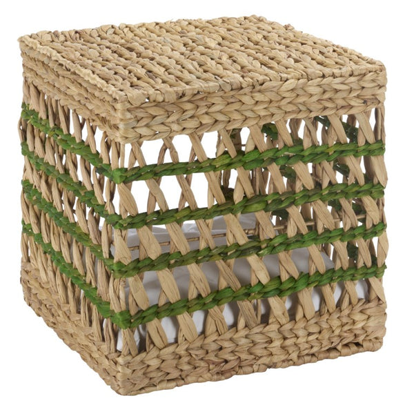 Safavieh Ivie Woven Water Hyacinth Pet Bed with Removable Cushion for Small Dogs and Cats Green PET1801C