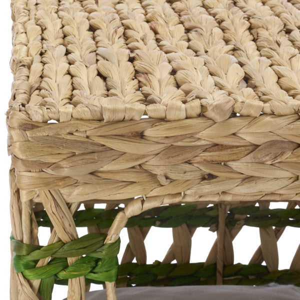 Safavieh Ivie Woven Water Hyacinth Pet Bed with Removable Cushion for Small Dogs and Cats Green PET1801C