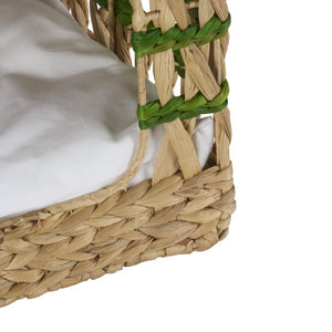 Safavieh Ivie Woven Water Hyacinth Pet Bed with Removable Cushion for Small Dogs and Cats Green PET1801C