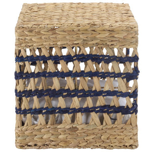Safavieh Ivie Woven Water Hyacinth Pet Bed with Removable Cushion for Small Dogs and Cats Blue PET1801D