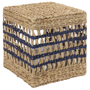 Safavieh Ivie Woven Water Hyacinth Pet Bed with Removable Cushion for Small Dogs and Cats Blue PET1801D
