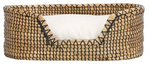 Safavieh SARGE Pet Bed with Cushion - Cozy, Stylish Beige Seagrass Design for Cats & Small Dogs Comfort PET1802A