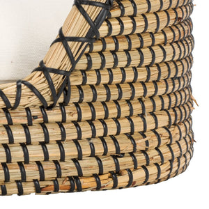 Safavieh SARGE Pet Bed with Cushion - Cozy, Stylish Beige Seagrass Design for Cats & Small Dogs Comfort PET1802A
