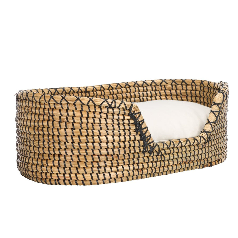 Safavieh SARGE Pet Bed with Cushion - Cozy, Stylish Beige Seagrass Design for Cats & Small Dogs Comfort PET1802A
