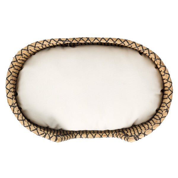 Safavieh SARGE Pet Bed with Cushion - Cozy, Stylish Beige Seagrass Design for Cats & Small Dogs Comfort PET1802A