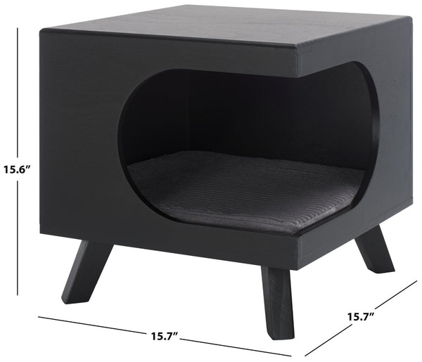 Safavieh Bean Small Pet Bed – Stylish, Cozy Retreat For Cats And Dogs, Perfect For Modern Home Decor Matt Black PET5700B