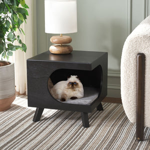 Safavieh Bean Small Pet Bed – Stylish, Cozy Retreat For Cats And Dogs, Perfect For Modern Home Decor Matt Black PET5700B