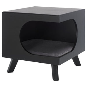 Safavieh Bean Small Pet Bed – Stylish, Cozy Retreat For Cats And Dogs, Perfect For Modern Home Decor Matt Black PET5700B