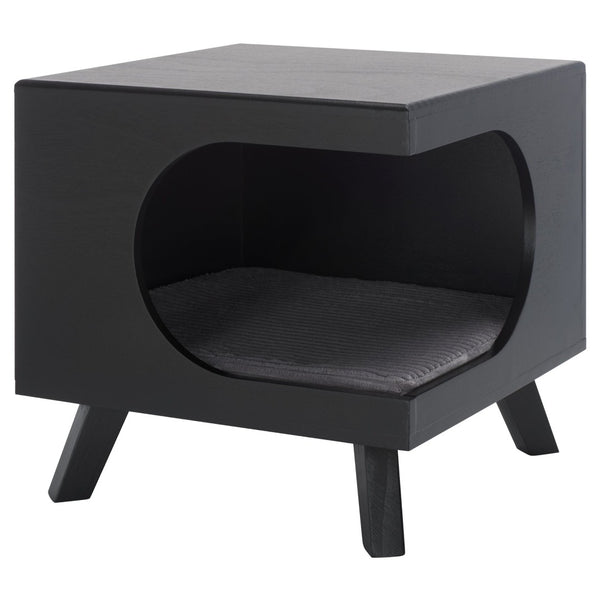 Safavieh Bean Small Pet Bed – Stylish, Cozy Retreat For Cats And Dogs, Perfect For Modern Home Decor Matt Black PET5700B