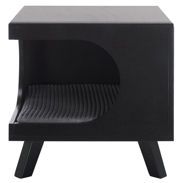 Safavieh Bean Small Pet Bed – Stylish, Cozy Retreat For Cats And Dogs, Perfect For Modern Home Decor Matt Black PET5700B