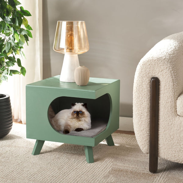 Safavieh Bean Small Pet Bed – Stylish, Cozy Retreat For Cats And Dogs, Perfect For Modern Home Decor Sage Green PET5700C