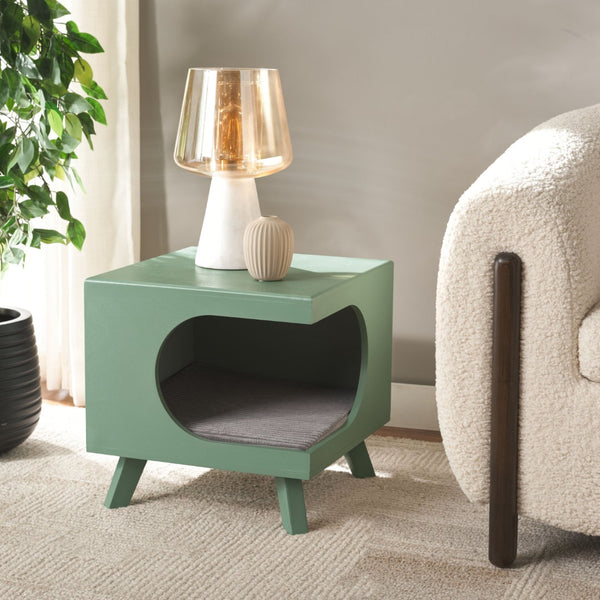 Safavieh Bean Small Pet Bed – Stylish, Cozy Retreat For Cats And Dogs, Perfect For Modern Home Decor Sage Green PET5700C