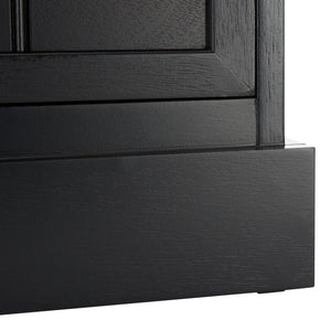 Safavieh Boomer Pet Feeder With Drawer - Elegant Wooden Design For Stylish Dining And Easy Maintenance Matte Black , Wood,Stainless Steel Pet5701b