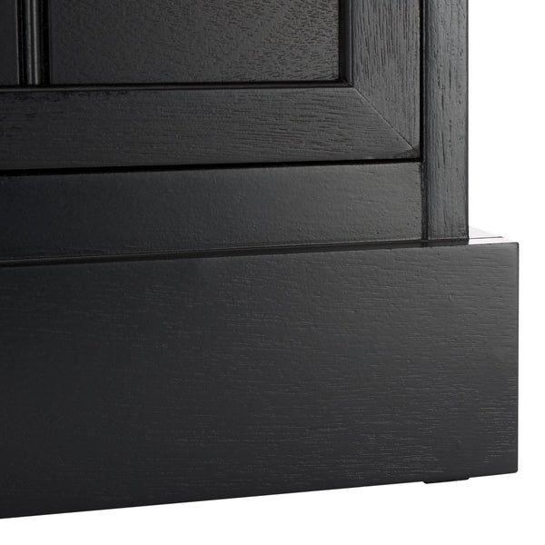 Safavieh Boomer Pet Feeder With Drawer - Elegant Wooden Design For Stylish Dining And Easy Maintenance Matte Black , Wood,Stainless Steel Pet5701b