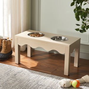 Safavieh Lilith Stylish Pet Feeder - Elegant Wood & Stainless Steel Dining Set For Your Furry Friends' Comfort Natural Wood,Stainless Steel Pet5702a