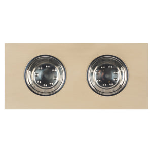 Safavieh Lilith Stylish Pet Feeder - Elegant Wood & Stainless Steel Dining Set For Your Furry Friends' Comfort Natural Wood,Stainless Steel Pet5702a