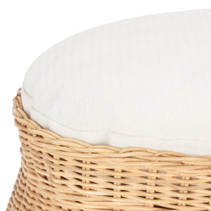 Safavieh SULI Cat Bed - Cozy Rattan Retreat with Removable White Cushion for Stylish Cat Naps & Lounging PET6500A