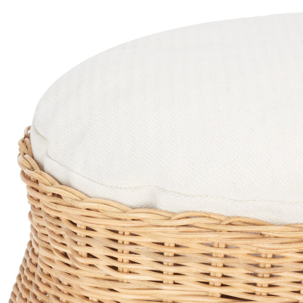 Safavieh SULI Cat Bed - Cozy Rattan Retreat with Removable White Cushion for Stylish Cat Naps & Lounging PET6500A