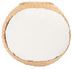 Safavieh SULI Cat Bed - Cozy Rattan Retreat with Removable White Cushion for Stylish Cat Naps & Lounging PET6500A