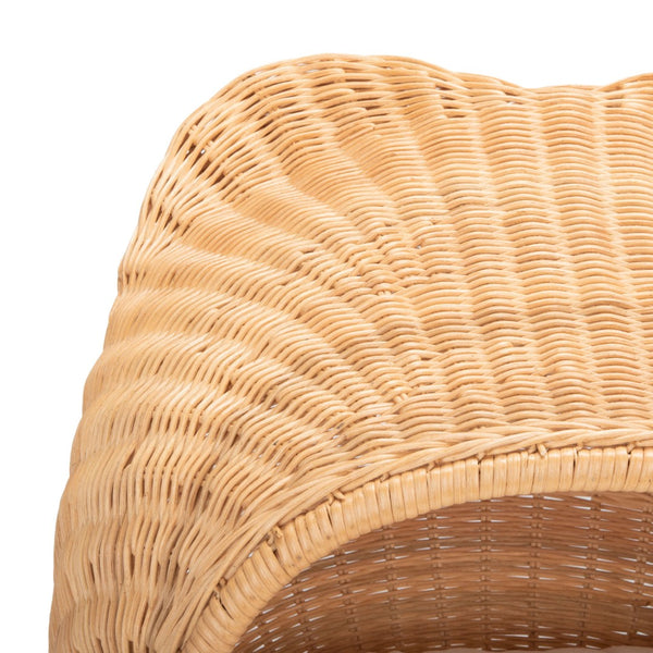 Safavieh TORU Cozy Cat Bed with Plush Cushion - Stylish Natural Honey Rattan Design for Modern Homes PET6502A