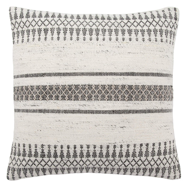 Jaipur Living Jaipur Living Prescott Viscose Pillow Cover Geometric Lattice Folk Pattern Gray Ivory PLC101525