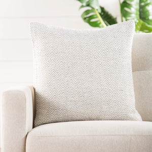 Jaipur Living Jaipur Living Marana Chevron Viscose Throw Pillow Graphic Gray White Square Accent Poly Fill PLW102554