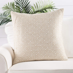 Jaipur Living Jaipur Living Estes Diamond Lattice Viscose Linen Pillow Cover for Modern Neutral Rooms PLC101530