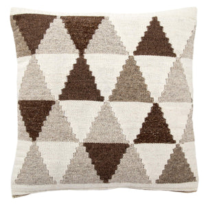 Jaipur Living Jaipur Living Terzan Wool Cotton Geometric Triangle Pillow Cover for Modern Rooms Brown PLC101939